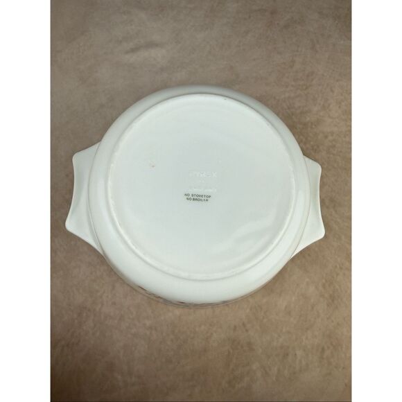 Vintage Pyrex Blue Iris 7 3/4 Round Casserole Dish Bowl Made in England - Picture 7 of 9